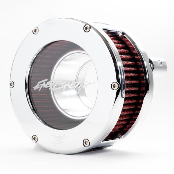 EAST COASTIN BA Air Cleaner Kit, Chrome finish, Red filter