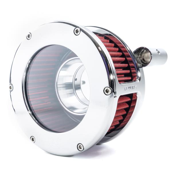 BA Air Cleaner Kit, Chrome finish, Red filter