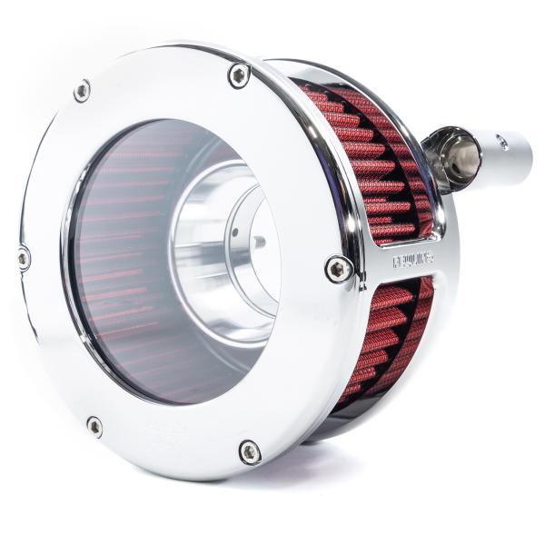 BA Air Cleaner Kit, Chrome finish, Red filter